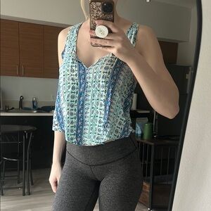 Blue Patterned Women's Top